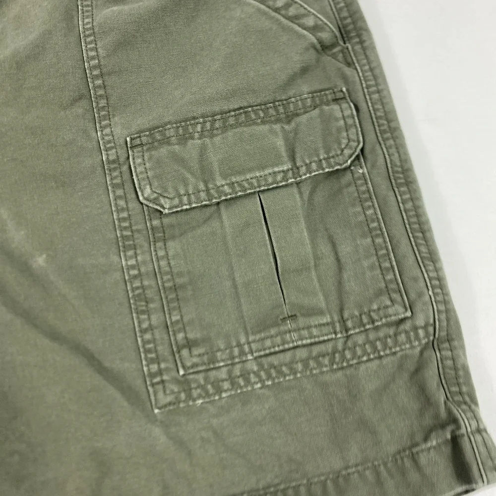 Savane Cargo Shorts Mens Large Green Elastic Waist Utility‎ Pockets Casual